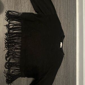 Fringe long sleeve top